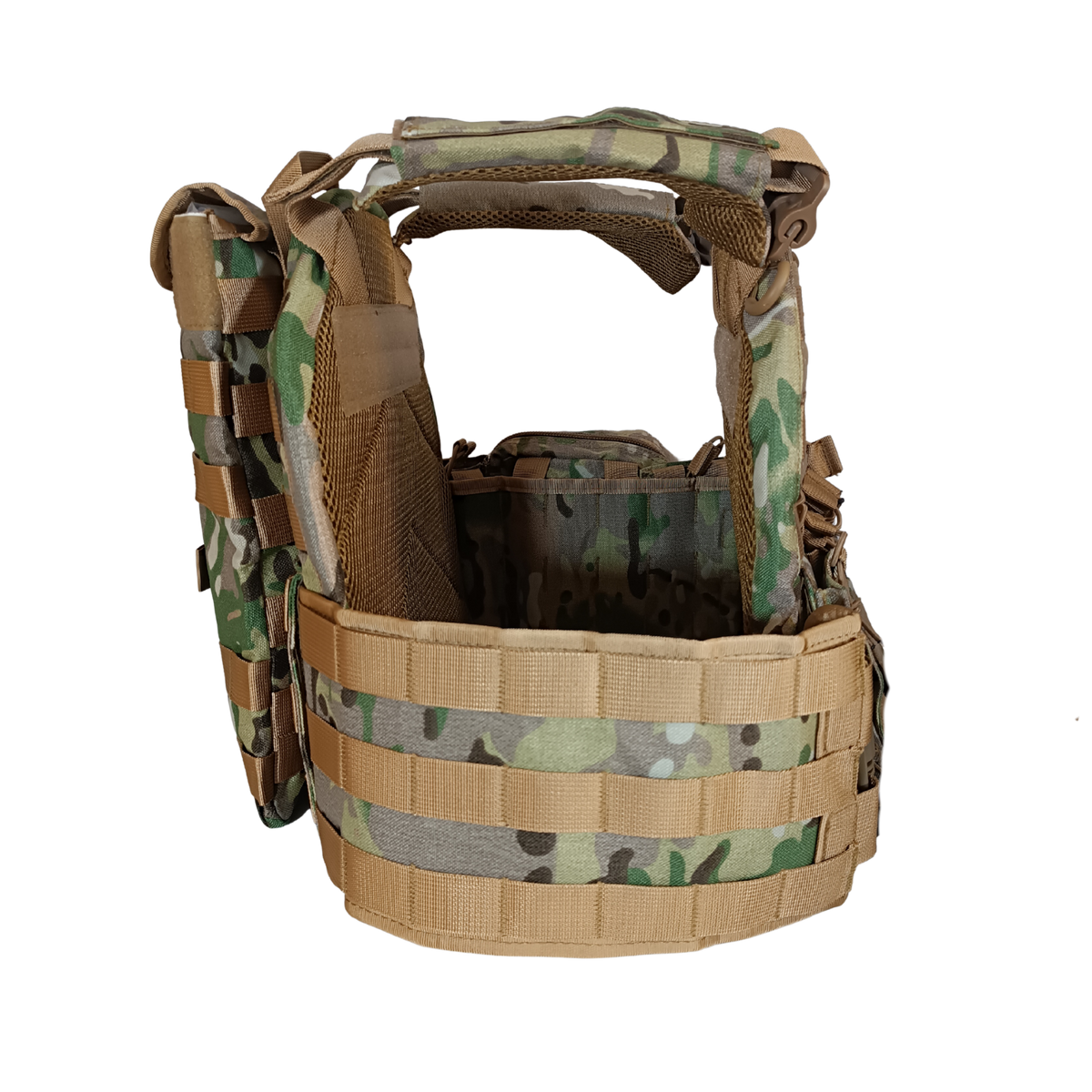 Kamizelka taktyczna treningowa z odpinanymi kieszeniami multicam MOLLE Nylon TERRANOS RAPTOR VAULT